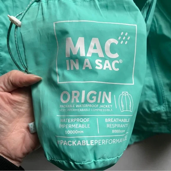 Mac in a Sac Origin II Packable Waterproof Jacket – Size S – Tiffany/Mint - Picture 8 of 11